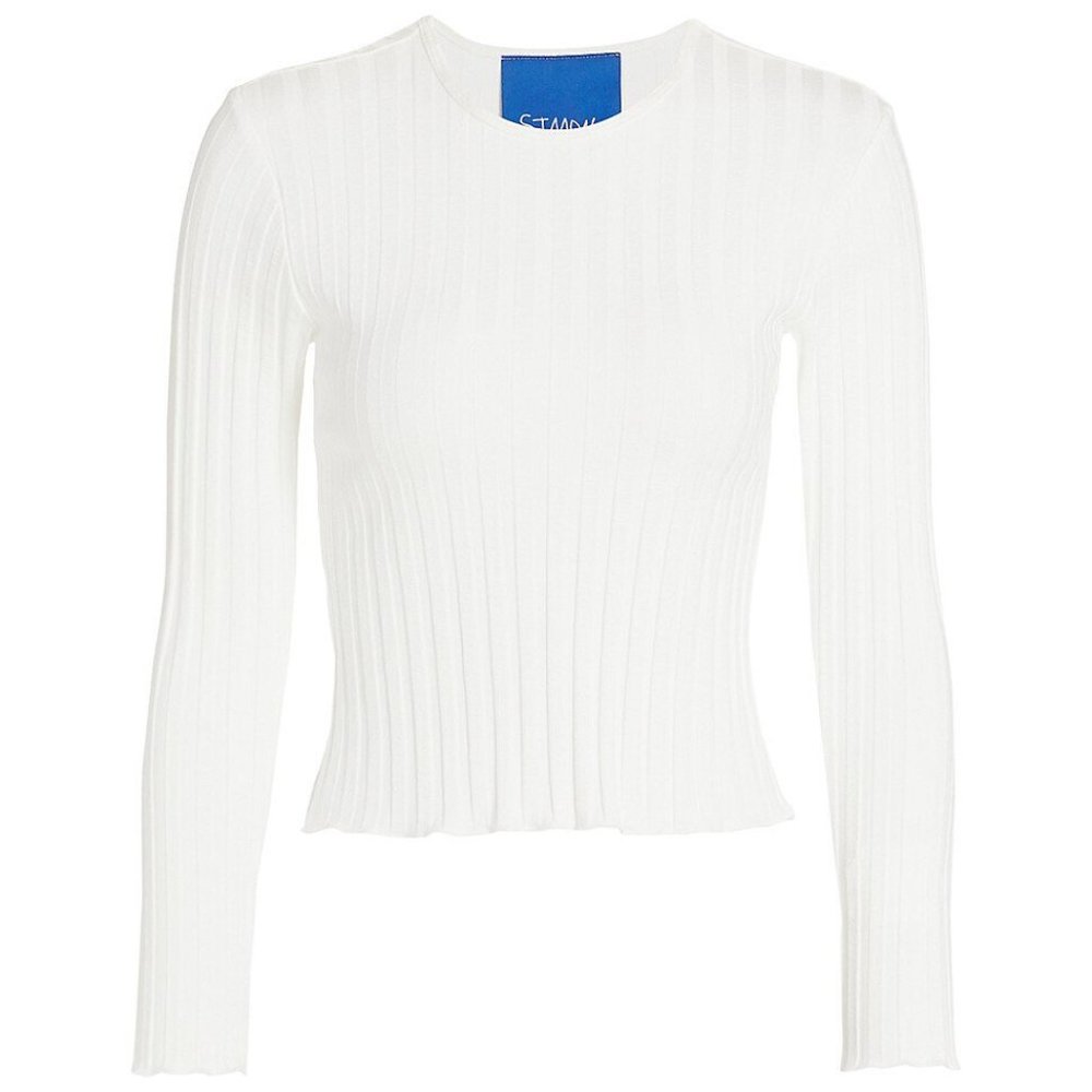 NEW SIMON MILLER RIB WHITE L/S TOP SZ S/M